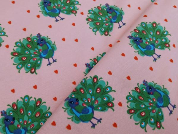 Baumwolljersey Penny Pfau hellrosa